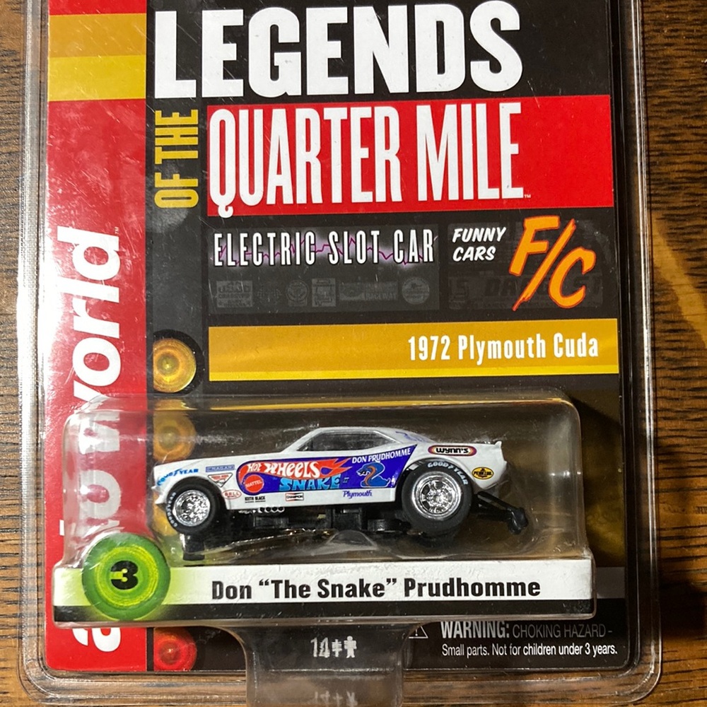 Legends of the quarter-mile electric slot car, 1972 barracuda